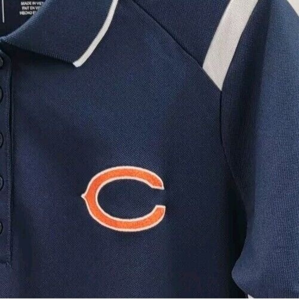 Antigua Woman's Chicago Bears Polo Blue Embroidered Shirt SIZE M - Picture 3 of 8